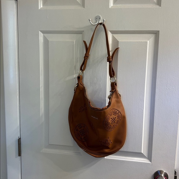 Desigual Brown Shoulder Bag with Artistic Patterns - Picture 1 of 4